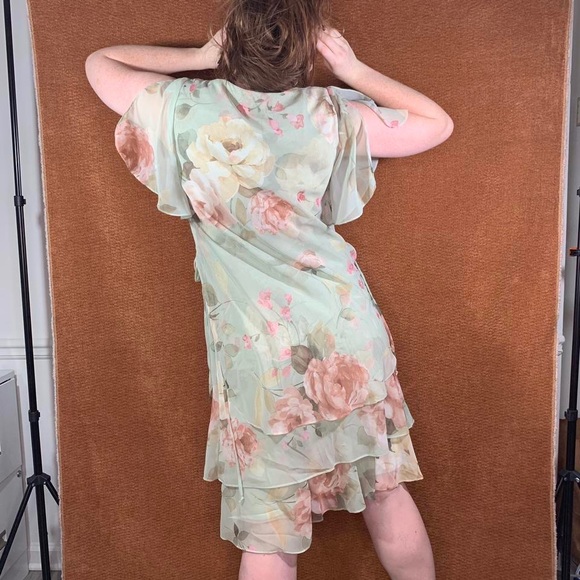 Vintage JBS Ltd. Flutter Sleeve Lightweight Garden Summer Sundress, size XL. - Picture 5 of 5